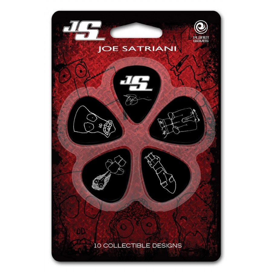 DAddario Joe Satriani Signature Guitar Picks 1CBK6-10JS - Siyah - Heavy 1mm - 10 Adet Pena