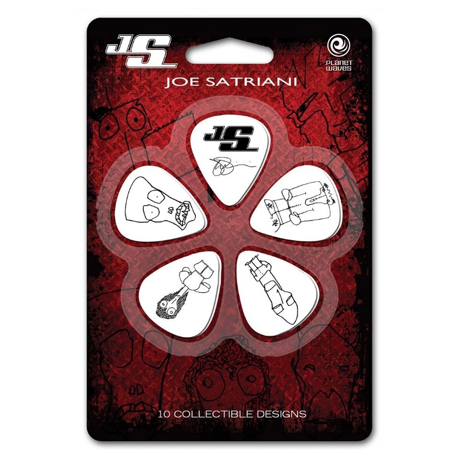 DAddario Joe Satriani Signature Guitar Picks 1CWH4-10JS - Beyaz - Medium 0.70mm- 10 Adet Pena