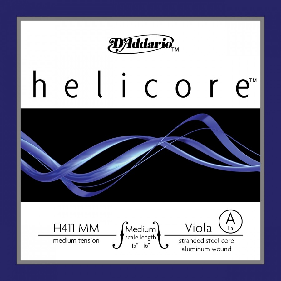 D'Addario Helicore Viola Strings H411MM - A (La) Medium tek Tel Viyola Teli