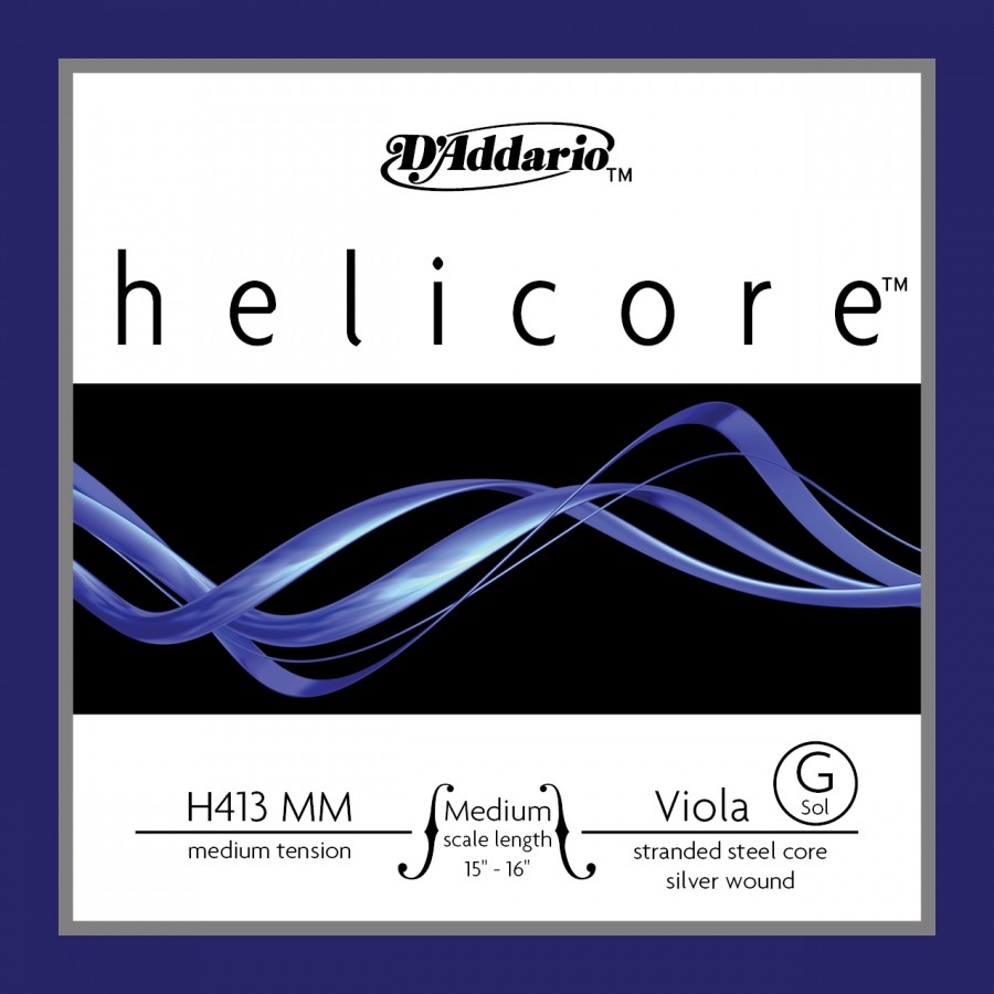 D'Addario Helicore Viola Strings H413MM - G (Sol) Medium Viyola Teli