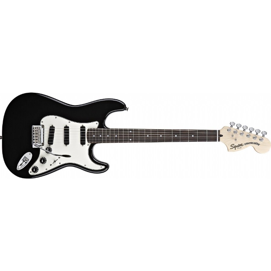 Squier Deluxe Hot Rails Strat Black - Rosewood Elektro Gitar