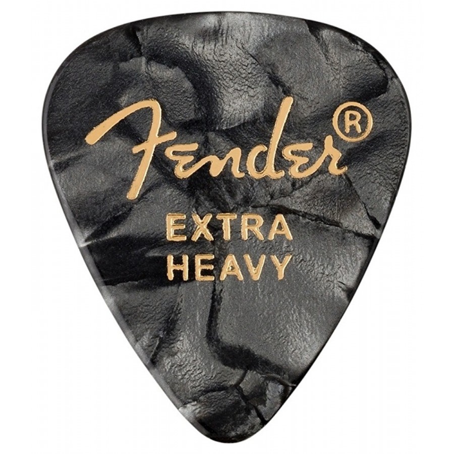 Fender 351 Premium Celluloid Picks Black Moto - Extra Heavy - 1 Adet Pena