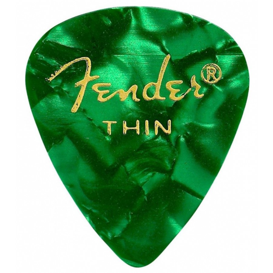 Fender 351 Premium Celluloid Picks Green Moto - Thin - 1 Adet Pena