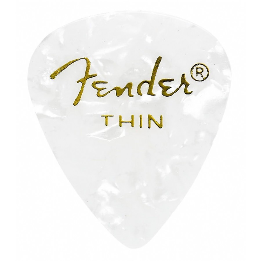 Fender 351 Premium Celluloid Picks White Moto - Thin - 1 Adet Pena