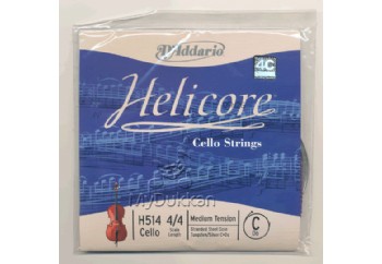 D'Addario H514 Helicore Cello Single C String, 4/4 Scale, Medium Tension C - Do Tek Tel - Çello Teli (C) Do