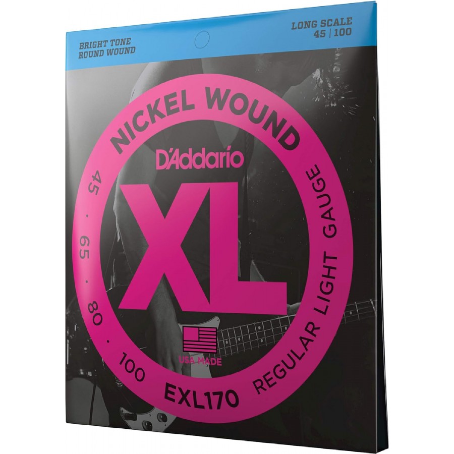 D'Addario EXL170 Nickel Wound Bass, Light, 45-100, Long Scale 045-100 Takım Tel Bas Gitar Teli