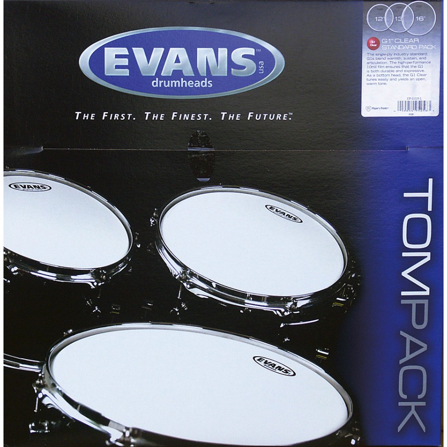 Evans Genera G1 Clear ETP-G1CLR-S Standard Head Set Tom Derisi Seti