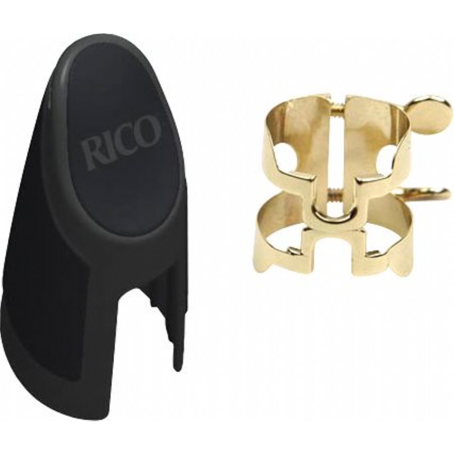 Rico Royal H Ligature & Cap Set Alto Sax HAS1G - Gold Alto Saksofon Ligatür&Kapak