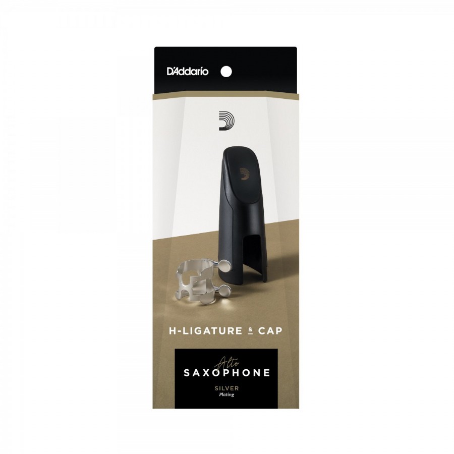 Rico Royal H Ligature & Cap Set Alto Sax HAS1S - Silver Alto Saksofon Ligatür&Kapak