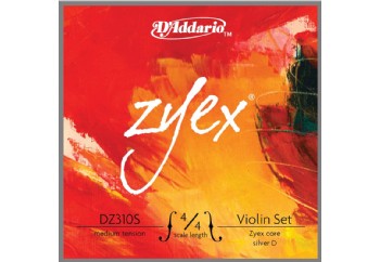 D'Addario Zyex Violin Set Silver D 4/4 Medium DZ310S Takım Tel - Keman Teli