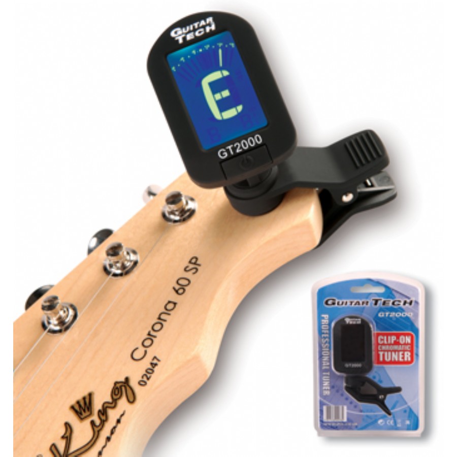 Guitar Tech GT2000 Professional Clip-On Chromatic Tuner Akort Aleti