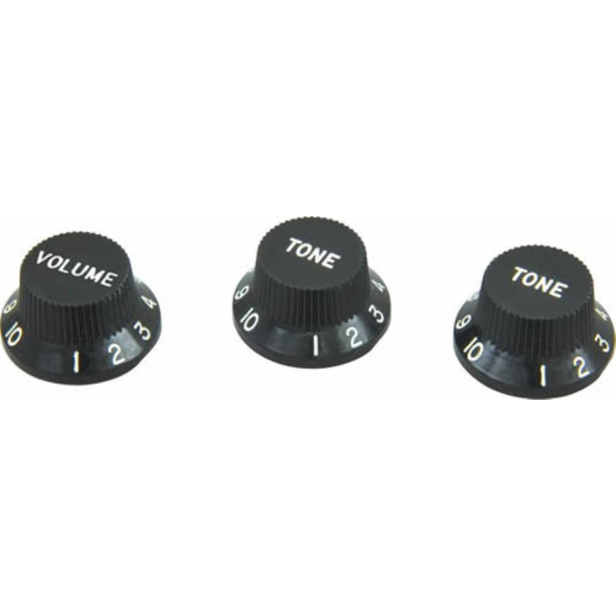 DiMarzio DM2111 Strat Replacement Knob Set Siyah Potans Düğmesi (3 Adet)