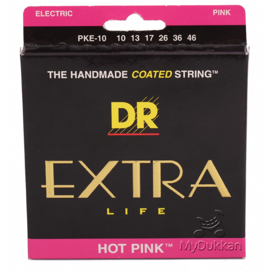 DR Life PKE-10 Hot Pink Colour Coated Strings Takım Tel Elektro Gitar Teli 010-046