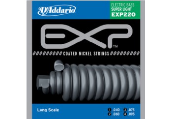 D'Addario EXP220 Coated Nickel Wound Bass, Super Light, 40-95, Long Scale Takım Tel -  Bas gitar teli 040-095