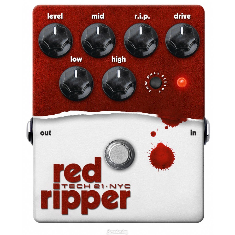 Tech 21 RIP Red Ripper Distortion Bass Effects Pedal Distortion Pedalı