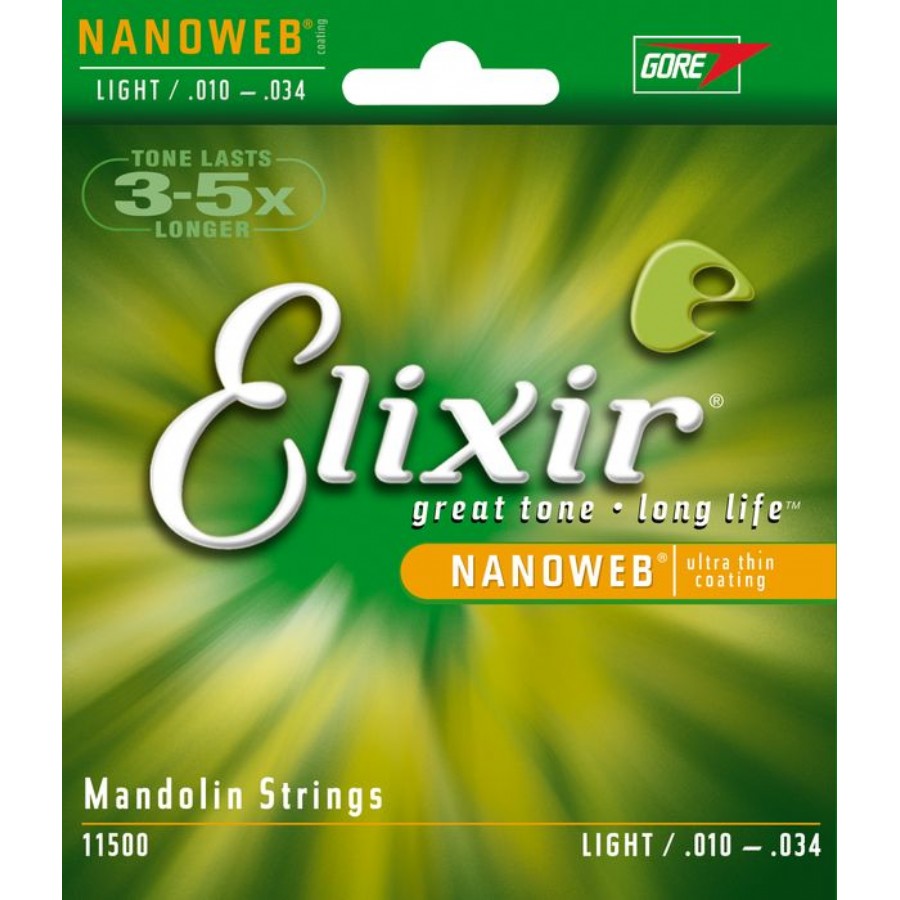 Elixir 11500 Light Nanoweb Mandolin Strings Takım Tel Mandolin Teli