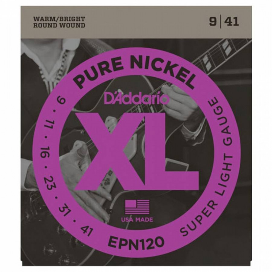 D'Addario EPN120 Pure Nickel, Super Light, 9-41 Takım Tel Elektro Gitar Teli 009-041
