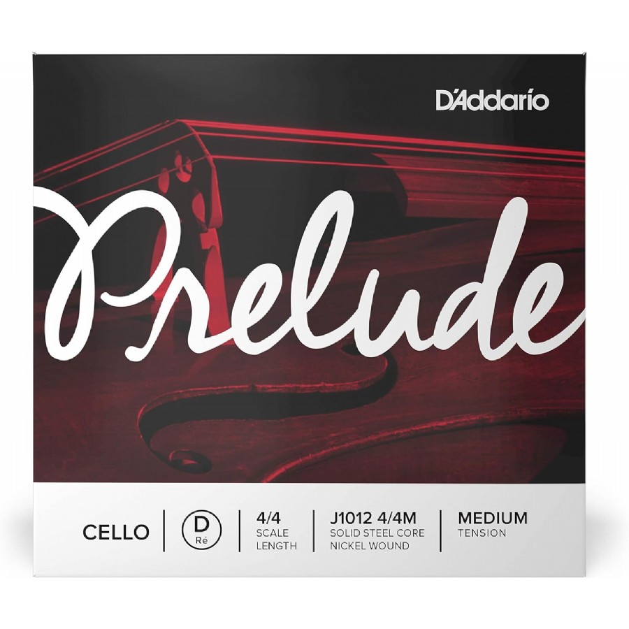 D'Addario J1012 4/4 Prelude Cello Single D, Medium Tension Tek Tel (Re) Çello Teli