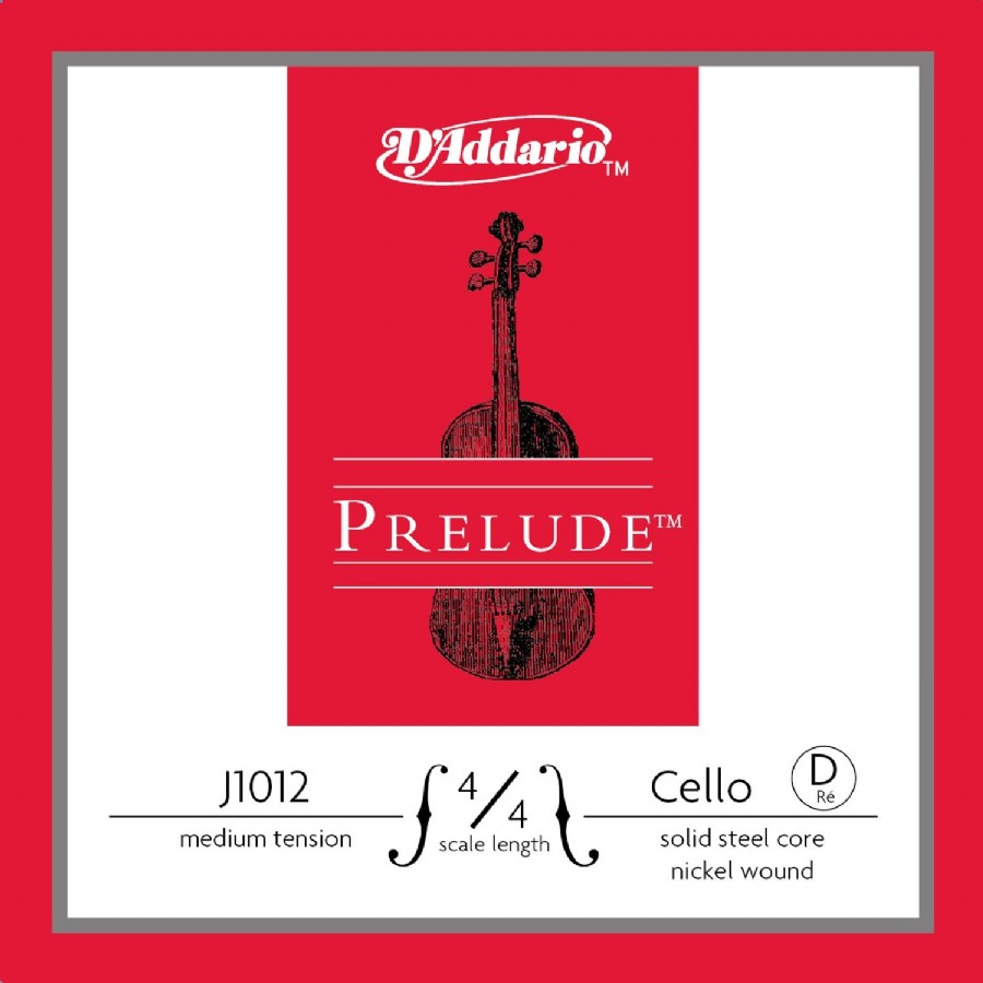 D'Addario J1012 4/4 Prelude Cello Single D, Medium Tension Tek Tel (Re) Çello Teli