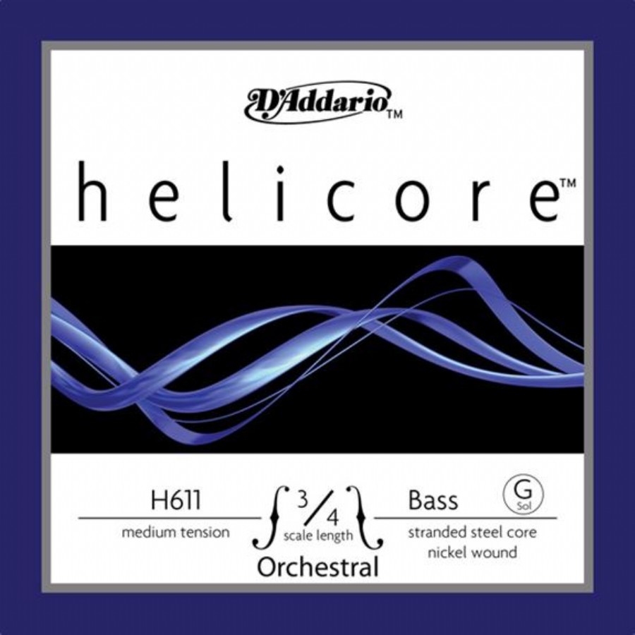 D'Addario H611 3/4M Helicore Orchestral Bass G 3/4 G (Sol) - Tek Tel Kontrbas Teli G (Sol)