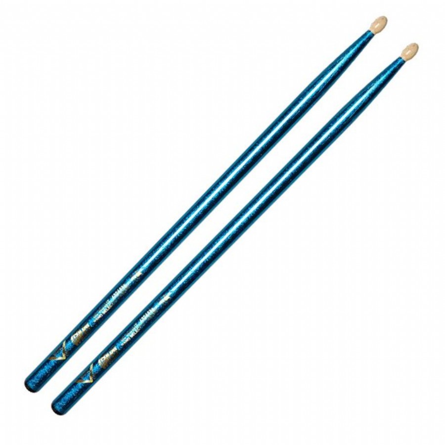 Vater VCB5A Color Wrap 5A Wood Tip Drum Sticks Blue Sparkle Baget