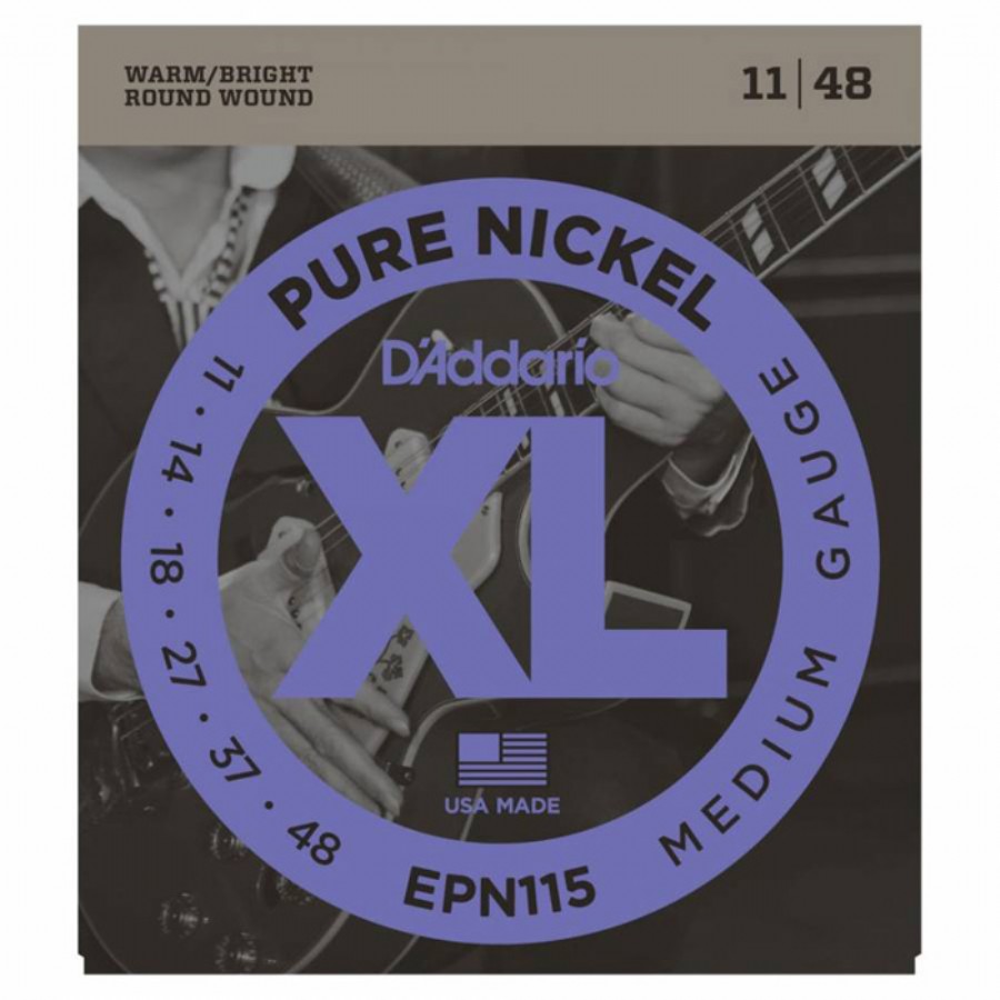 D'Addario EPN115 Pure Nickel, Blues/Jazz Rock, 11-48 Takım Tel Elektro Gitar Teli 011-048