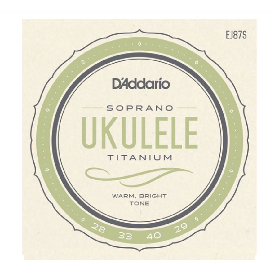 D'Addario EJ87S Titanium Ukulele, Soprano Takım Tel Ukulele Teli