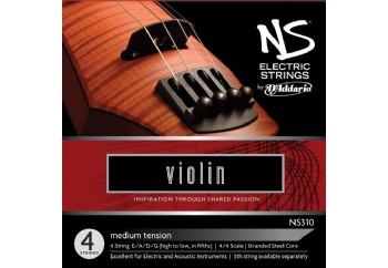 D'Addario NS310 Electric Violin String Medium Tension Takım Tel - Elektro Keman Teli