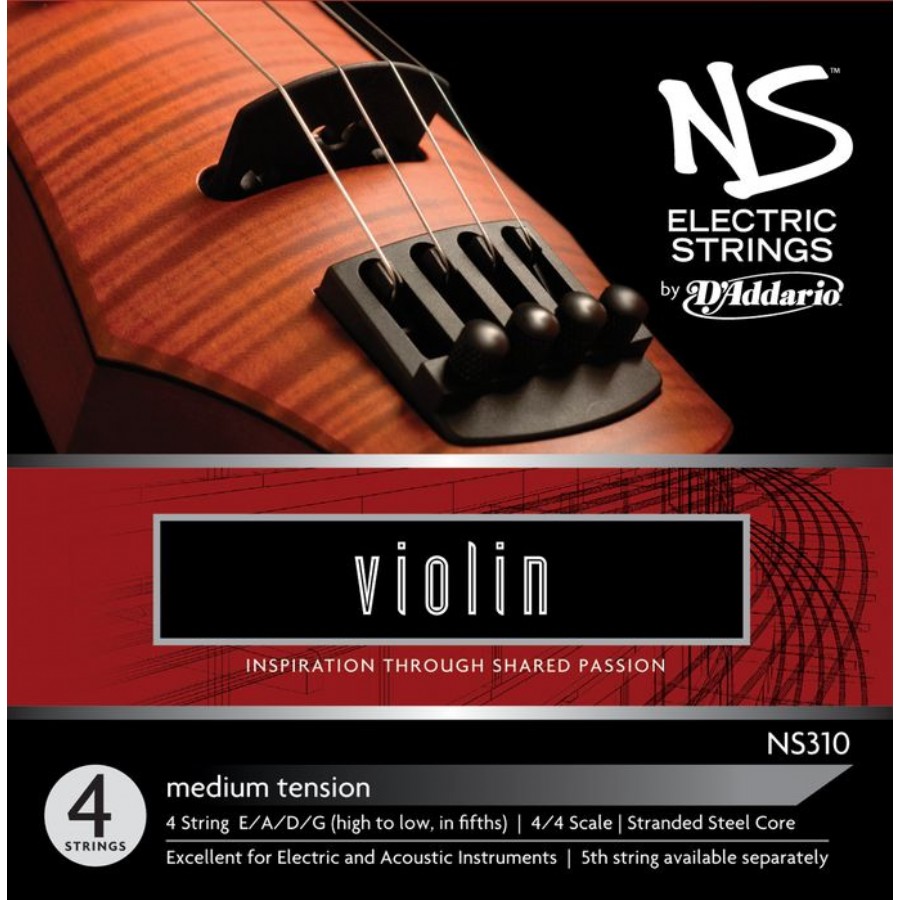 D'Addario NS310 Electric Violin String Medium Tension Takım Tel Elektro Keman Teli