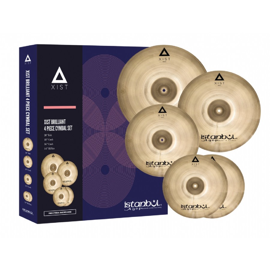 İstanbul Agop XIST Series 4-Pack Cymbal Set IXCSB (Brilliant - Parlak ) Zil Seti