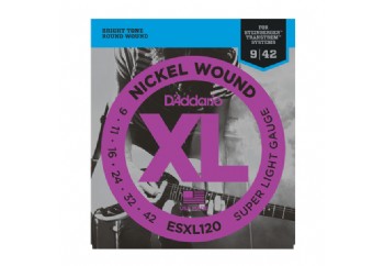 D'Addario ESXL120 Nickel Wound, Super Light, Double BallEnd, 9-42 Takım Tel - Elektro Gitar Teli 009-042 (Steinberger)