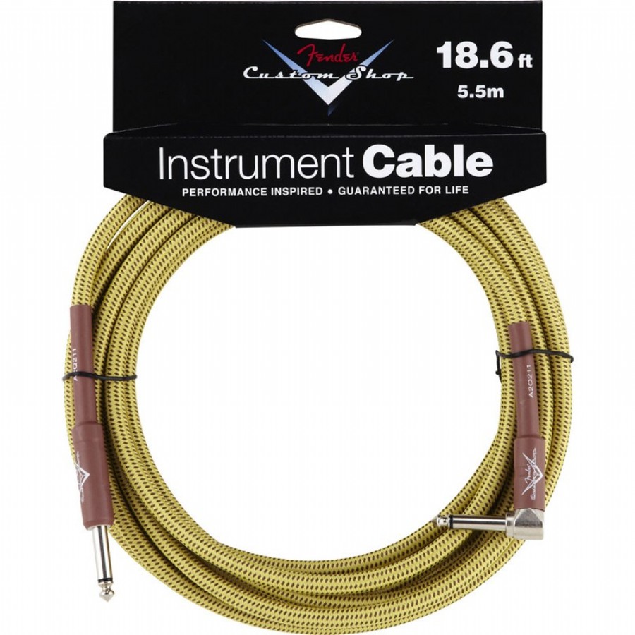 Fender Custom Shop Performance Series Cables Angled - Tweed (5.5 metre) Enstrüman Kablosu