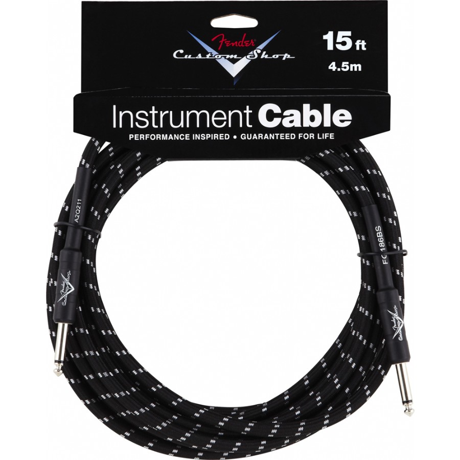 Fender Custom Shop Performance Series Cables Black Tweed (4.5 metre) Enstrüman Kablosu