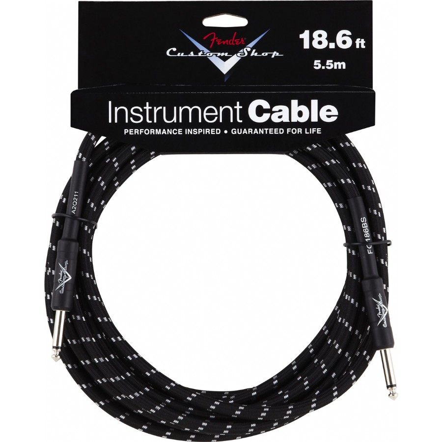 Fender Custom Shop Performance Series Cables Black Tweed (5.5 metre) Enstrüman Kablosu