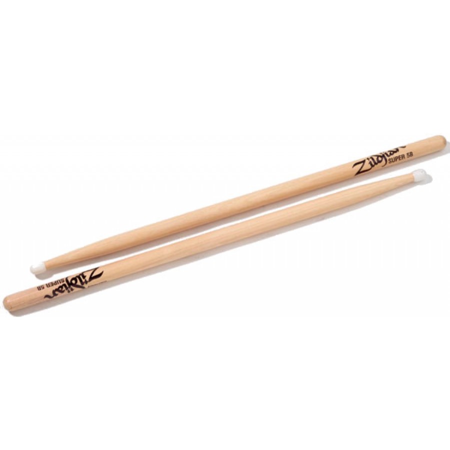 Zildjian Super 5B Wood Natural Drumsticks Naylon Baget