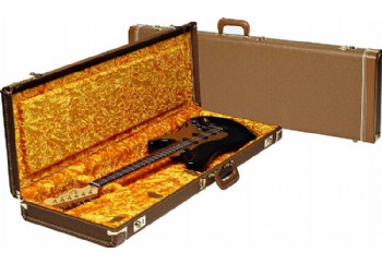 Fender Strat Tele Multi-Fit Hardshell Cases Brown w/ Gold Plush Interior - Elektro Gitar Kutusu
