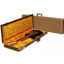Fender Strat Tele Multi-Fit Hardshell Cases Brown w/ Gold Plush Interior