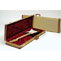 Fender Strat Tele Multi-Fit Hardshell Cases Tweed w/ Red Poodle Plush Interior