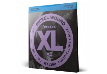 D'Addario EXL190 Nickel Wound Bass, Custom Light Long Scale Takım Tel - Bas Gitar Teli 040-100