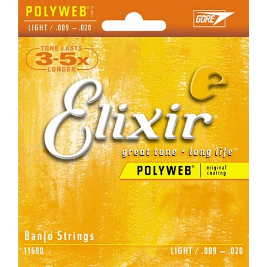 Elixir 11600 Light Polyweb Banjo String Takım Tel Banjo Teli 009-020