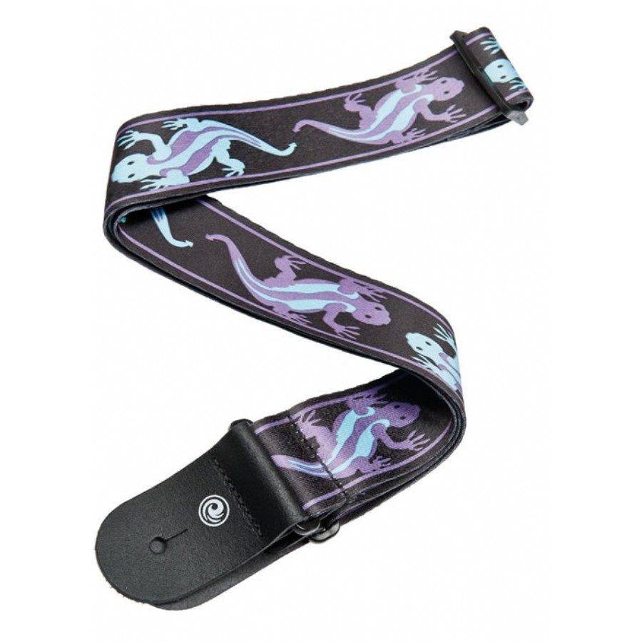 DAddario Sublimation Printed Polypropylene Guitar Straps 50H07 - Purple/Green Lizards Gitar Askısı