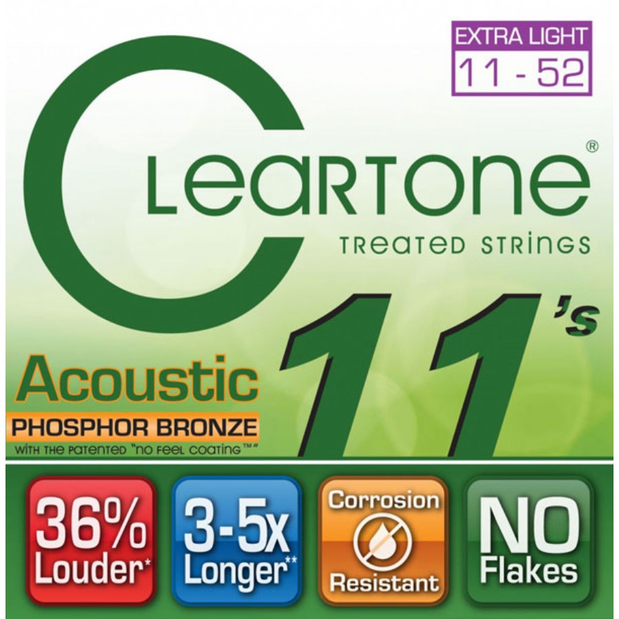 Cleartone Phos-Bronze Custom LIGHT 11-52 Takım Tel Akustik Gitar Teli 011-052