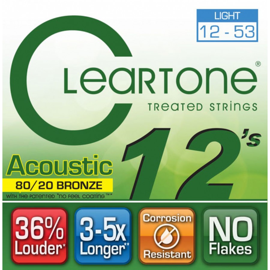 Cleartone 80/20 Bronze Light 12-53 Takım Tel Akustik Gitar Teli 012-053