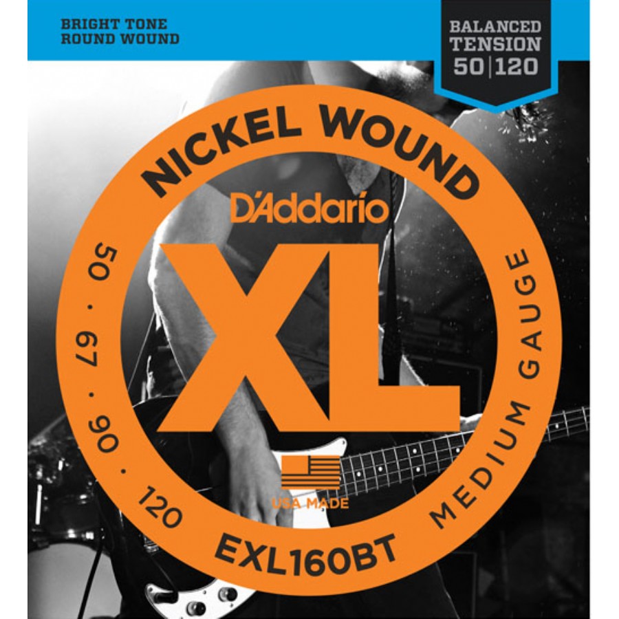 D'Addario EXL160BT Nickel Wound, Balanced Tension Medium, 50-120 Takım Tel Bas Gitar Teli 050-120