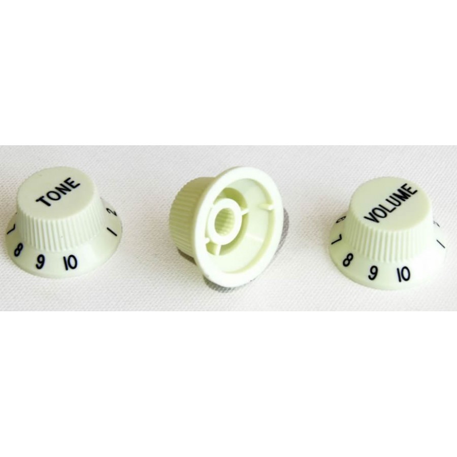 Guitar Tech Strat Style Control Knobs Mint Green Potans Düğmesi (3 Adet)