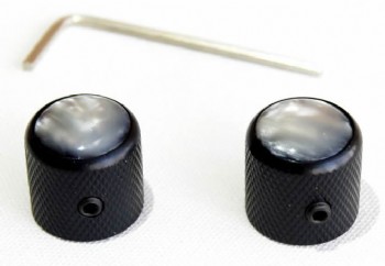 Guitar Tech Dome Knobs 2 Siyah/Sedef - GT841 - Potans Düğmesi (2 adet)