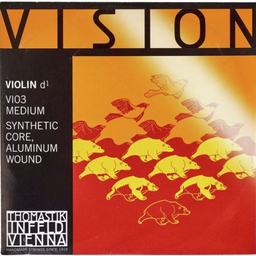 Thomastik Vision Violin String D (Re) Tek Tel - VI03 - Sentetik / Alüminyum sarım Keman Teli