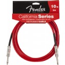 Fender California Instrument Cable Candy Apple Red - 3 Metre