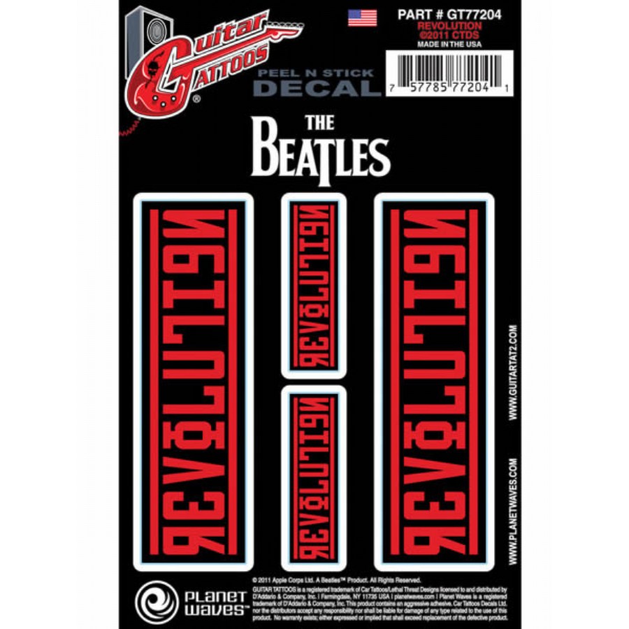 Planet Waves Beatles Guitar Tattoo, Revolution GT77204 Gitar Sticker