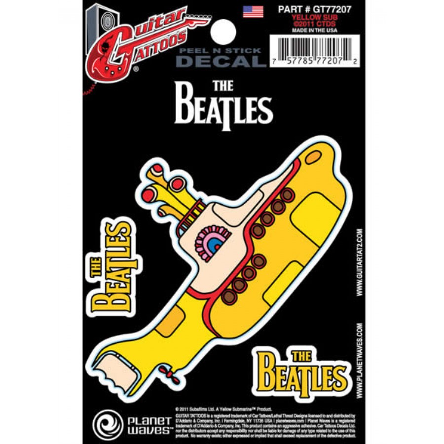 Planet Waves Beatles Guitar Tattoo , Yellow Submarine GT77207 Gitar Sticker